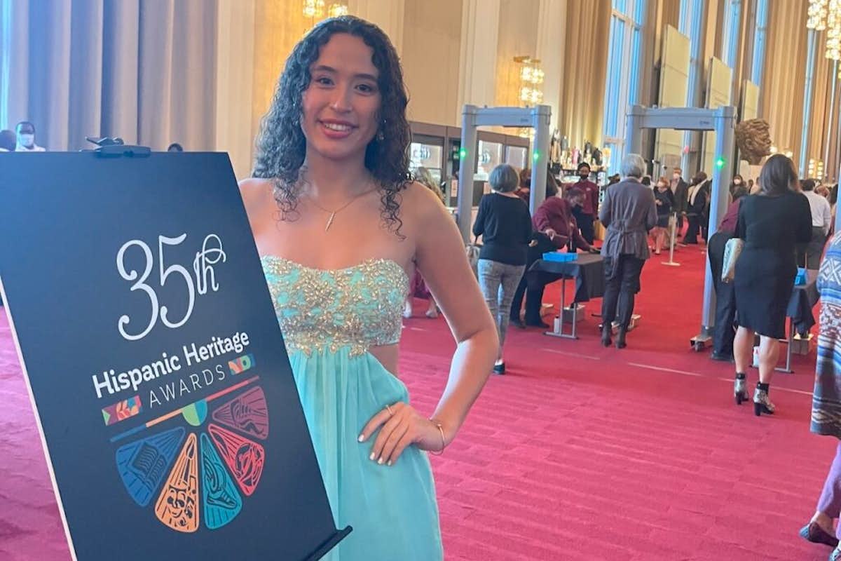 Briceño pauses at the Hispanic Heritage Month celebration in Washington. (Courtesy photo)