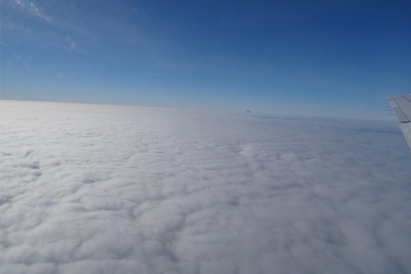 New results from an atmospheric study over the eastern North Atlantic reveal that tiny aerosol particles which seed clouds can form out of next-to-nothingness over the open ocean. This image was taken on the aircraft carrying 55 different atmospheric instrument systems which took measurements over the Azores and surrounding ocean. (Courtesy photo)