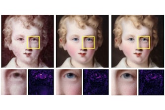 Visual comparison of matched, mismatched and adapted (proposed) deep learning models in PnP-ADMM for the phase retrieval problem. The mismatched model is trained on pathology images instead of faces (matched). The proposed method applies domain adaptation to the mismatched model to restore a high-quality image, comparable in quality to the results achieved using the matched model, with fewer than 1% of the number of images required for training. (Credit: Kamilov lab)