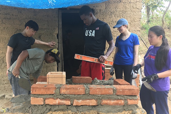 Senior biomedical engineering major Andrew Whitaker helped build a cookstove during a recent trip to Honduras. (Courtesy photo)