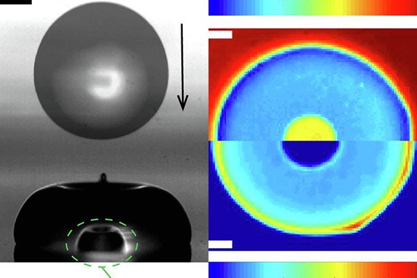 Patricia Weisensee and her lab found that thermal conduction was the most prominent form of heat transfer during droplet impact over convection or evaporation. (Courtesy: Weisensee lab)