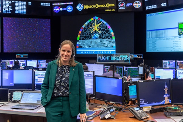 Fiona Turett, who earned a bachelor’s degree in mechanical engineering in 2009, became NASA’s 100th flight director earlier this month. (Photo credit: NASA)  