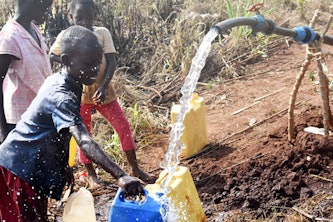 Members of Engineers Without Borders at WashU managed a remote dig of a well that brought fresh water to villages in the Central Region of Uganda. (Engineers Without Borders)